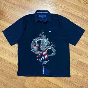 Vintage Y2K Phat Farm Dragon Mobb Deep Button Up Shirt XXL Hip Hop Streetwear